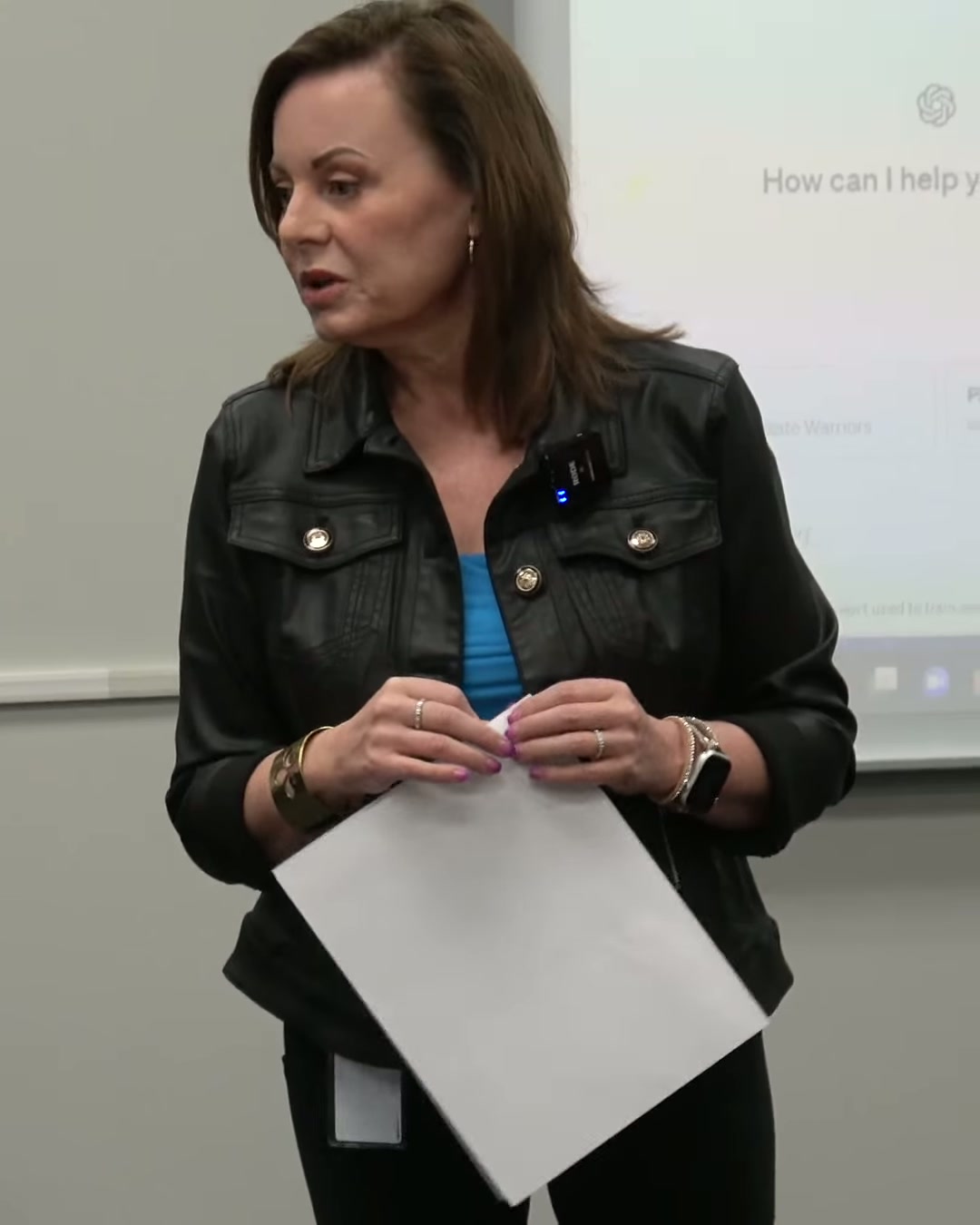 Dr. Lisa Palmer leading a hands-on AI training session